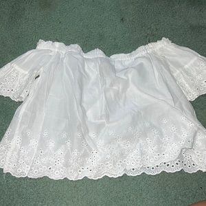 White off the shoulder shirt